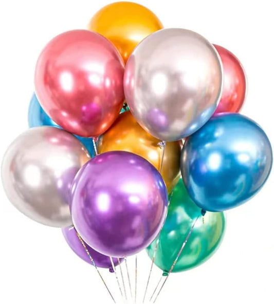 Pack 50pcs METALLIC 12 Inch Balloons Latex Balloons Color Party Balloons for Birthday Party Festival Decorations