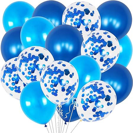 10 Pieces Balloons Decorations Set Include Metallic  Latex Balloons and Foil Confetti Filled Balloons for Birthday Wedding Baby Shower Party Decorations Supplies (12 Inches)