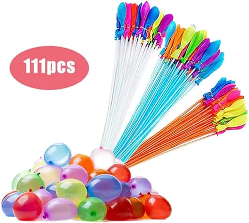 Colorful Water Balloons Rapid-Filling Self-Sealing, Easy Fill for Outdoor Family,Party, Friends, Children Summer Fun(111pcs/bag)